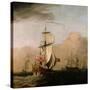 The Second Duke of Albemarle's Ketch with a Yacht-Willem Van De Velde The Younger-Stretched Canvas