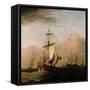 The Second Duke of Albemarle's Ketch with a Yacht-Willem Van De Velde The Younger-Framed Stretched Canvas