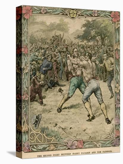 The Second Fight Between Harry Paulson and Tom Paddock, 1851-Pugnis-Stretched Canvas