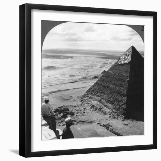 The Second Pyramid, Showing Part of the Original Covering, Egypt, 1905-Underwood & Underwood-Framed Photographic Print