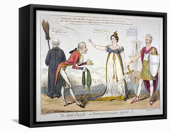 The Secret Insult! or Bribery and Corruption Rejected!!!, 1820-Isaac Robert Cruikshank-Framed Stretched Canvas