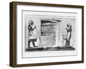 The Secret of Three Thousand Years Revealed: Tutankhamen's Catafalque in the Opened Sepulchre, 1923-null-Framed Giclee Print