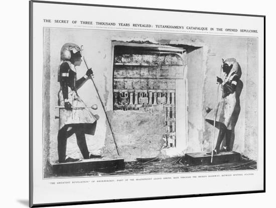 The Secret of Three Thousand Years Revealed: Tutankhamen's Catafalque in the Opened Sepulchre, 1923-null-Mounted Giclee Print