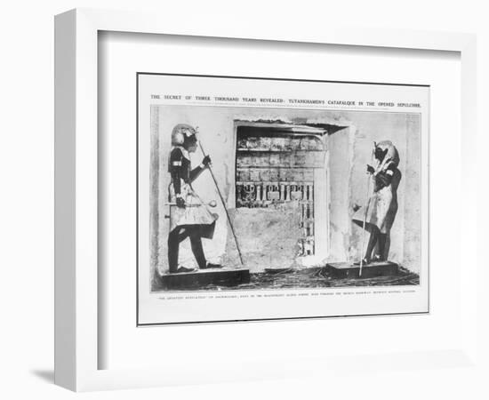 The Secret of Three Thousand Years Revealed: Tutankhamen's Catafalque in the Opened Sepulchre, 1923-null-Framed Giclee Print