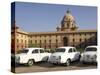 The Secretariats, Rashtrapati Bhavan, with White Official Ambassador Cars with Secretatriat, India-Eitan Simanor-Stretched Canvas