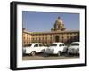 The Secretariats, Rashtrapati Bhavan, with White Official Ambassador Cars with Secretatriat, India-Eitan Simanor-Framed Photographic Print