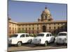 The Secretariats, Rashtrapati Bhavan, with White Official Ambassador Cars with Secretatriat, India-Eitan Simanor-Mounted Photographic Print