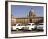 The Secretariats, Rashtrapati Bhavan, with White Official Ambassador Cars with Secretatriat, India-Eitan Simanor-Framed Photographic Print