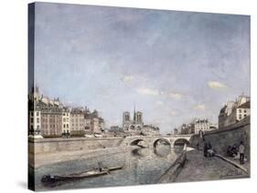 The Seine and Notre-Dame, 1864-null-Stretched Canvas