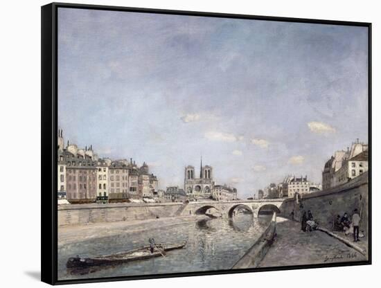 The Seine and Notre-Dame, 1864-null-Framed Stretched Canvas