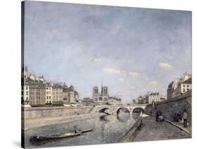 The Seine and Notre-Dame, 1864-null-Stretched Canvas