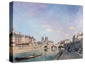 The Seine and Notre-Dame in Paris, 1864-Johan Barthold Jongkind-Stretched Canvas