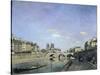 The Seine and Notre, Dame in Paris, c.1864-Johan-Barthold Jongkind-Stretched Canvas