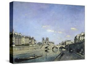 The Seine and Notre, Dame in Paris, c.1864-Johan-Barthold Jongkind-Stretched Canvas