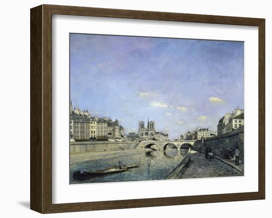 The Seine and Notre, Dame in Paris, c.1864-Johan-Barthold Jongkind-Framed Giclee Print