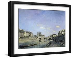 The Seine and Notre, Dame in Paris, c.1864-Johan-Barthold Jongkind-Framed Giclee Print