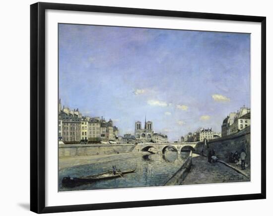 The Seine and Notre, Dame in Paris, c.1864-Johan-Barthold Jongkind-Framed Giclee Print