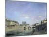 The Seine and Notre, Dame in Paris, c.1864-Johan-Barthold Jongkind-Mounted Giclee Print