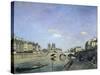 The Seine and Notre, Dame in Paris, c.1864-Johan-Barthold Jongkind-Stretched Canvas