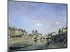 The Seine and Notre, Dame in Paris, c.1864-Johan-Barthold Jongkind-Mounted Giclee Print