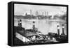 The Seine and the Quays at Bercy, Paris, 1931-Ernest Flammarion-Framed Stretched Canvas