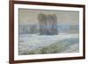 The Seine at Bennecourt, Winter-Claude Monet-Framed Giclee Print