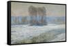 The Seine at Bennecourt, Winter-Claude Monet-Framed Stretched Canvas