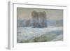 The Seine at Bennecourt, Winter-Claude Monet-Framed Giclee Print