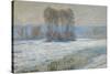 The Seine at Bennecourt, Winter-Claude Monet-Stretched Canvas