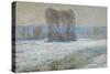 The Seine at Bennecourt, Winter-Claude Monet-Stretched Canvas