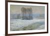 The Seine at Bennecourt, Winter-Claude Monet-Framed Giclee Print