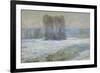 The Seine at Bennecourt, Winter-Claude Monet-Framed Giclee Print