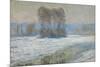 The Seine at Bennecourt, Winter-Claude Monet-Mounted Giclee Print