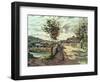 The Seine at Bougival, 1869-Claude Monet-Framed Giclee Print