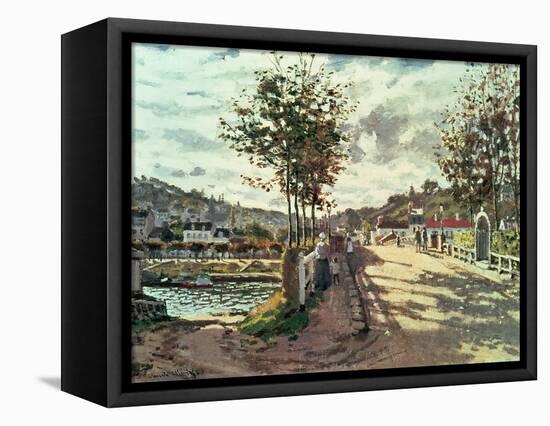 The Seine at Bougival, 1869-Claude Monet-Framed Stretched Canvas