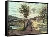 The Seine at Bougival, 1869-Claude Monet-Framed Stretched Canvas