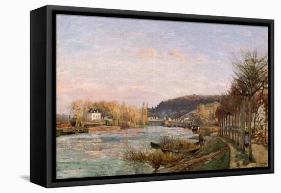 The Seine at Bougival, 1870-Camille Pissarro-Framed Stretched Canvas