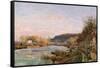 The Seine at Bougival, 1870-Camille Pissarro-Framed Stretched Canvas