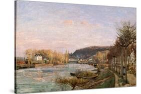 The Seine at Bougival, 1870-Camille Pissarro-Stretched Canvas