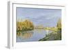 The Seine at Bougival, 1872-Claude Monet-Framed Giclee Print