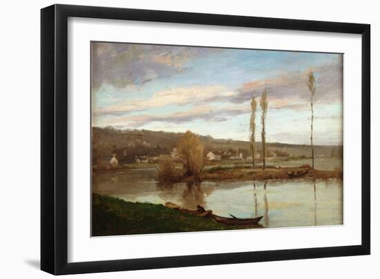 The Seine at Bougival, circa 1851-Gustave Courbet-Framed Premium Giclee Print