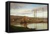 The Seine at Bougival, circa 1851-Gustave Courbet-Framed Stretched Canvas