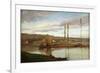 The Seine at Bougival, circa 1851-Gustave Courbet-Framed Giclee Print