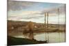The Seine at Bougival, circa 1851-Gustave Courbet-Mounted Giclee Print