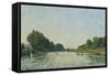 The Seine at Bougival-Alfred Sisley-Framed Stretched Canvas