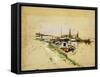 The Seine at Bougival-Giovanni Boldini-Framed Stretched Canvas