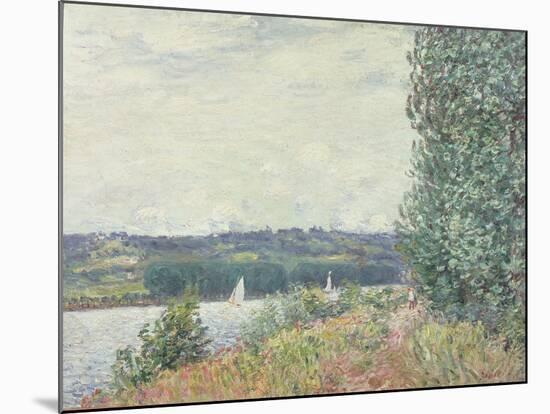 The Seine at Bouille, a Gust of Wind, 1894-Alfred Sisley-Mounted Giclee Print