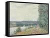 The Seine at Bouille, a Gust of Wind, 1894-Alfred Sisley-Framed Stretched Canvas