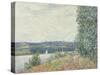 The Seine at Bouille, a Gust of Wind, 1894-Alfred Sisley-Stretched Canvas