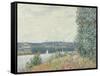 The Seine at Bouille, a Gust of Wind, 1894-Alfred Sisley-Framed Stretched Canvas